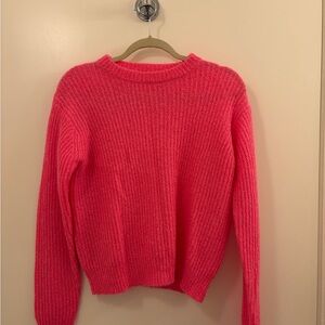 Vibrant Pink Crew Neck Sweater